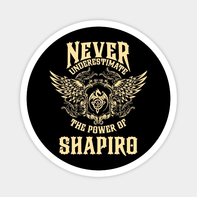 Shapiro Name Shirt Shapiro Power Never Underestimate Magnet by Jeepcom